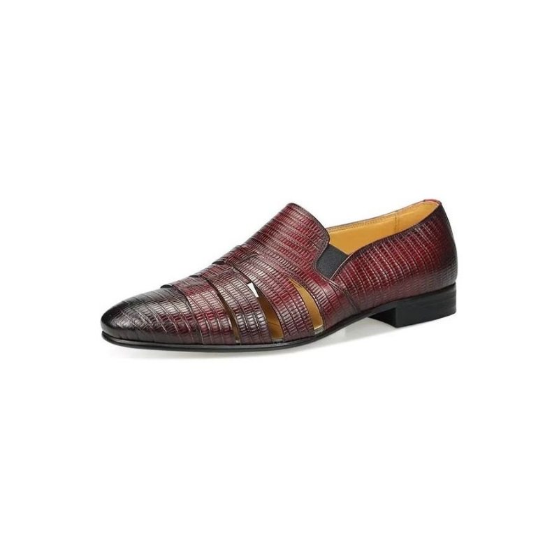 Ανδρικά Παπούτσια Casual Exotic Metal Toe Slip-on Loafers - Κόκκινο