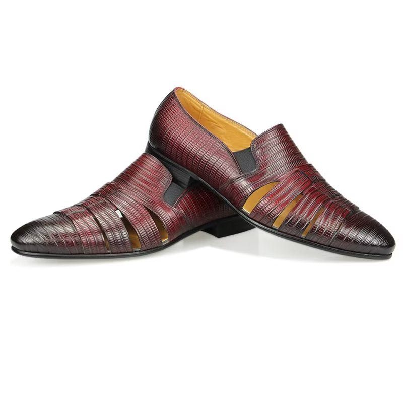 Ανδρικά Παπούτσια Casual Exotic Metal Toe Slip-on Loafers - Κόκκινο