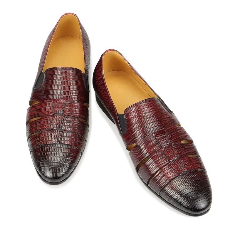 Ανδρικά Παπούτσια Casual Exotic Metal Toe Slip-on Loafers - Κόκκινο