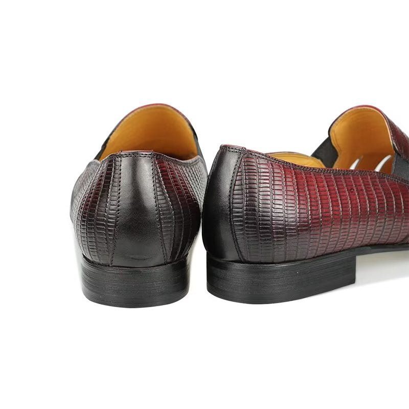 Ανδρικά Παπούτσια Casual Exotic Metal Toe Slip-on Loafers - Κόκκινο