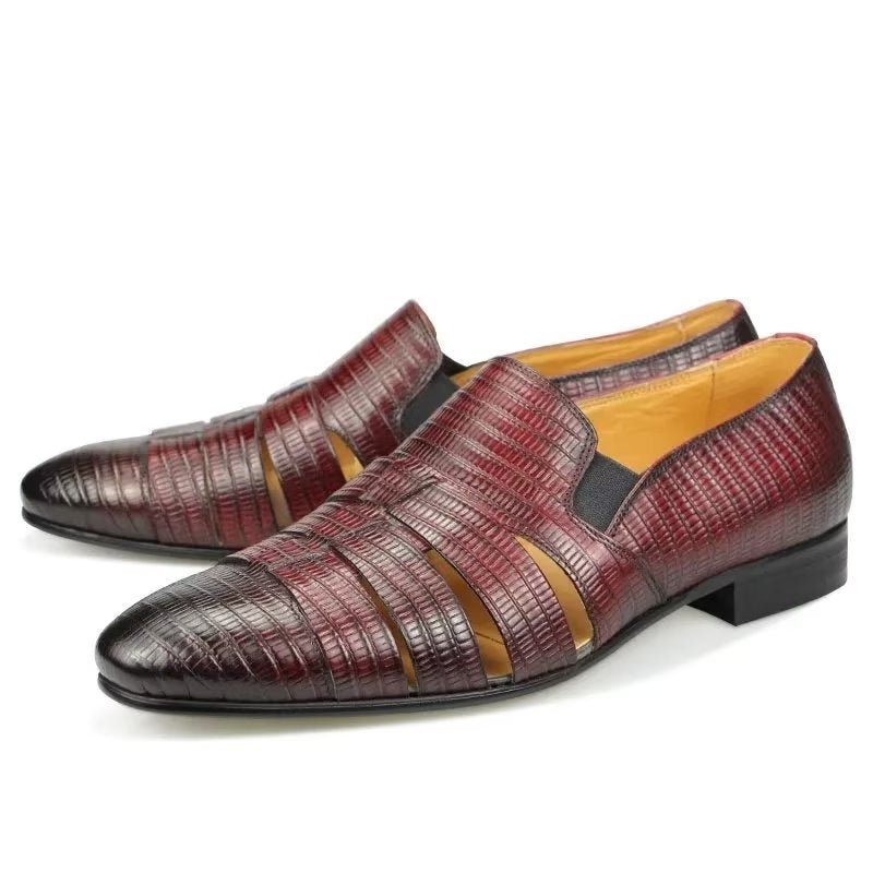 Ανδρικά Παπούτσια Casual Exotic Metal Toe Slip-on Loafers - Κόκκινο