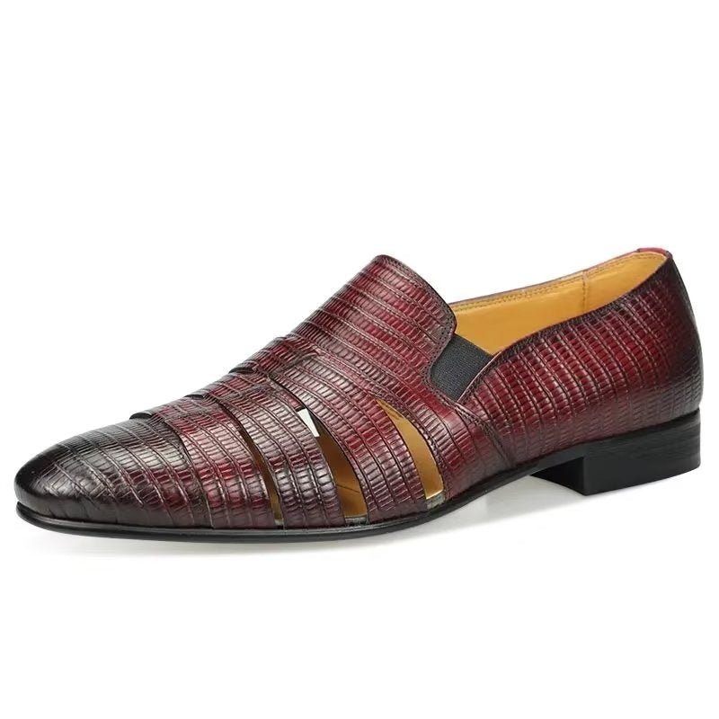 Ανδρικά Παπούτσια Casual Exotic Metal Toe Slip-on Loafers - Κόκκινο