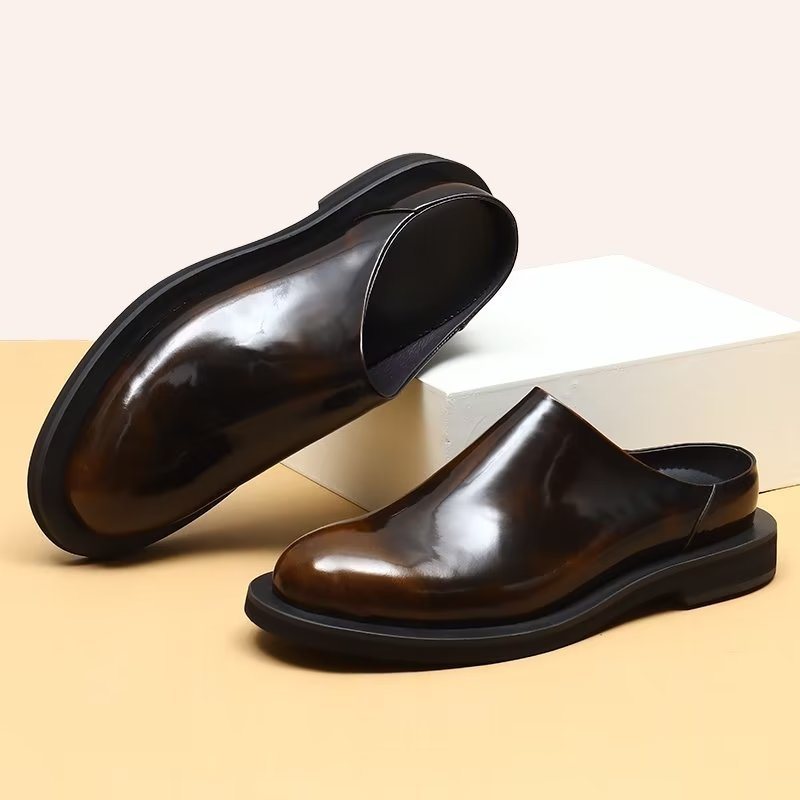 Ανδρικά Παπούτσια Casual Lavish Δερμάτινα Slip-ons - Καφές