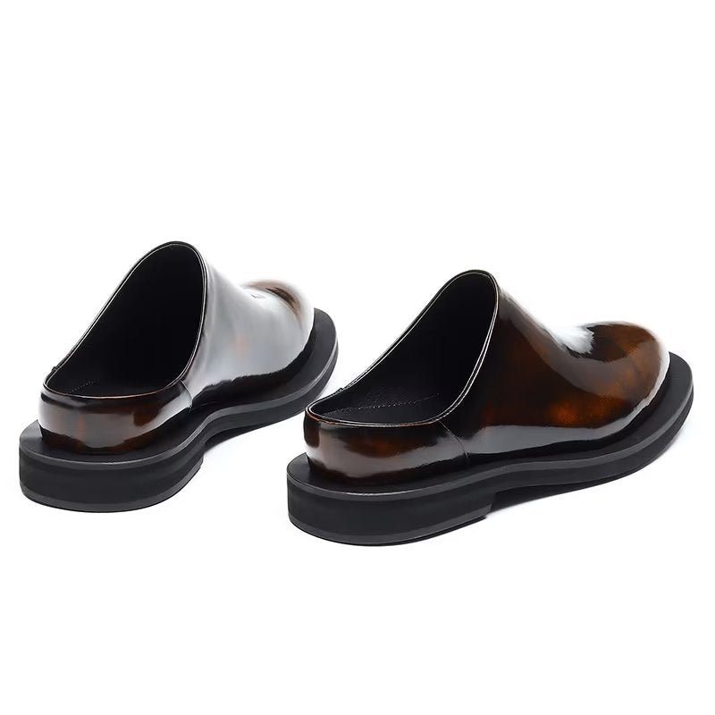 Ανδρικά Παπούτσια Casual Lavish Δερμάτινα Slip-ons - Καφές