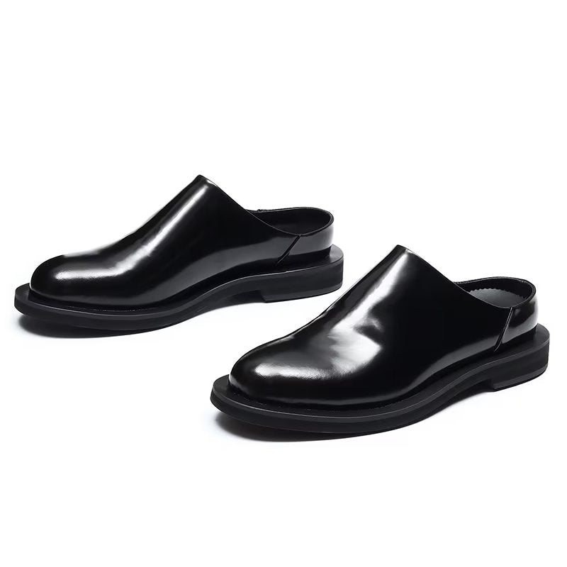 Ανδρικά Παπούτσια Casual Lavish Δερμάτινα Slip-ons - Μαύρο