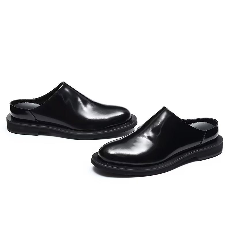 Ανδρικά Παπούτσια Casual Lavish Δερμάτινα Slip-ons - Μαύρο