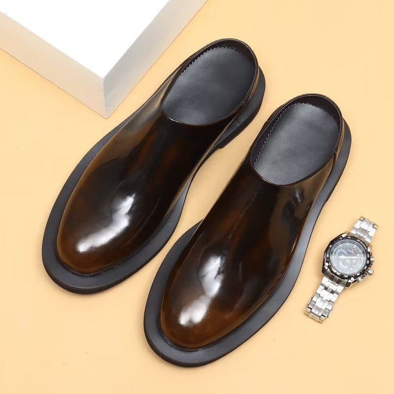 Ανδρικά Παπούτσια Casual Lavish Δερμάτινα Slip-ons - Καφές