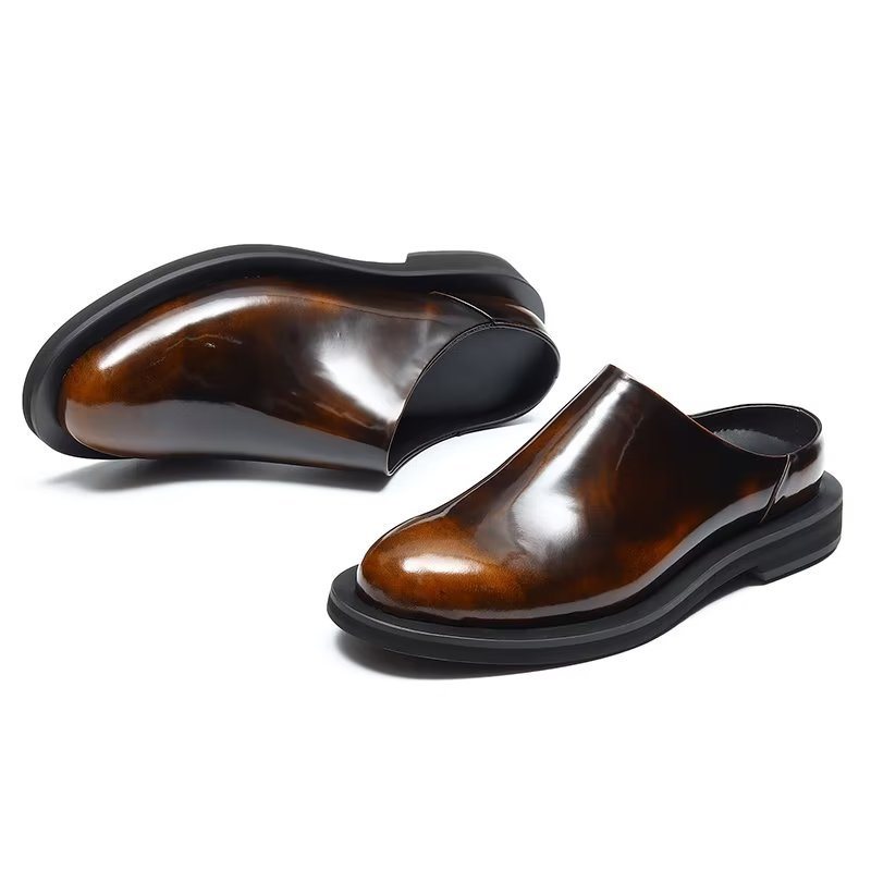 Ανδρικά Παπούτσια Casual Lavish Δερμάτινα Slip-ons - Καφές