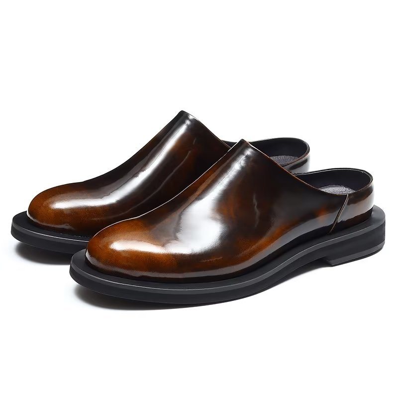 Ανδρικά Παπούτσια Casual Lavish Δερμάτινα Slip-ons - Καφές