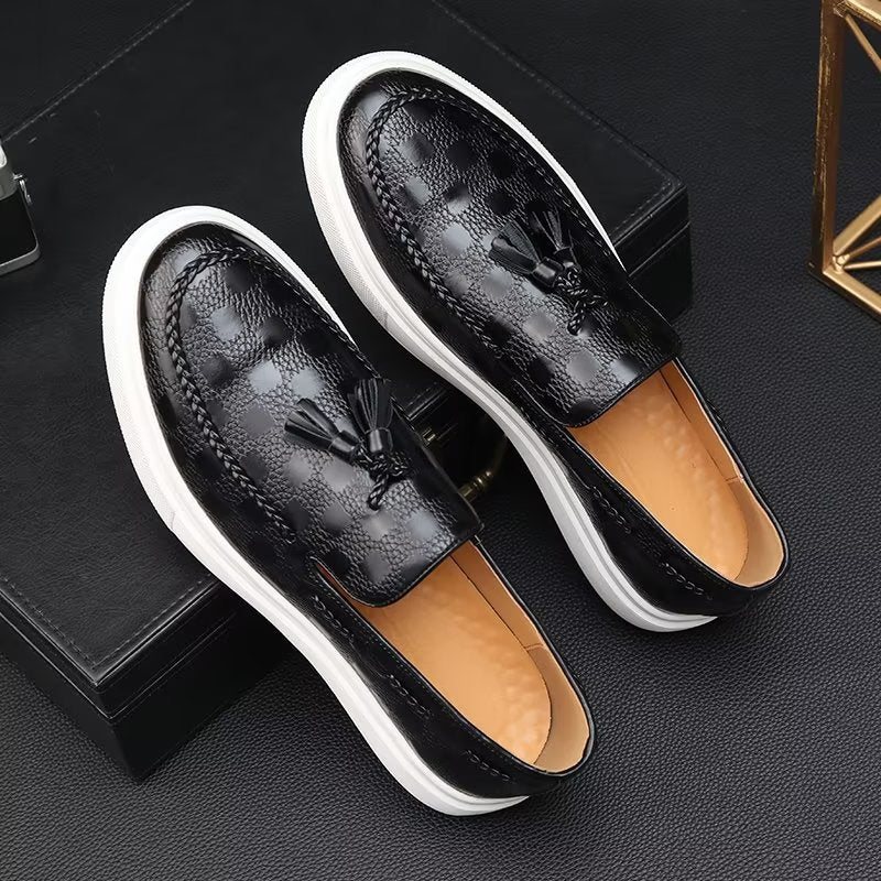 Ανδρικά Παπούτσια Casual Slip-on Platform Tassel - Μαύρο