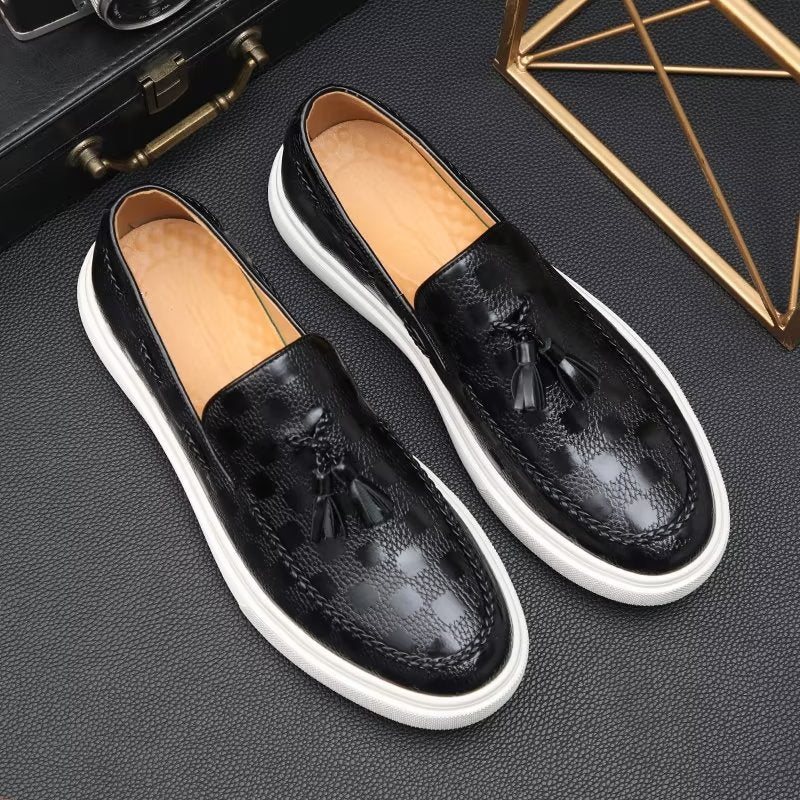 Ανδρικά Παπούτσια Casual Slip-on Platform Tassel - Μαύρο