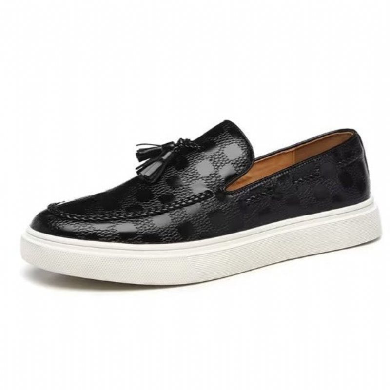 Ανδρικά Παπούτσια Casual Slip-on Platform Tassel - Μαύρο