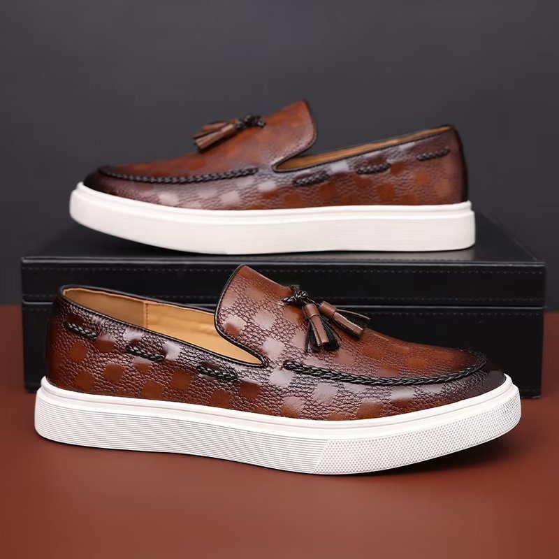 Ανδρικά Παπούτσια Casual Slip-on Platform Tassel - Καφέ