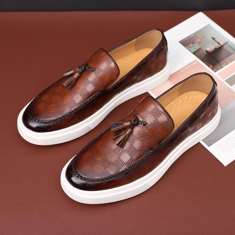 Ανδρικά Παπούτσια Casual Slip-on Platform Tassel - Καφέ