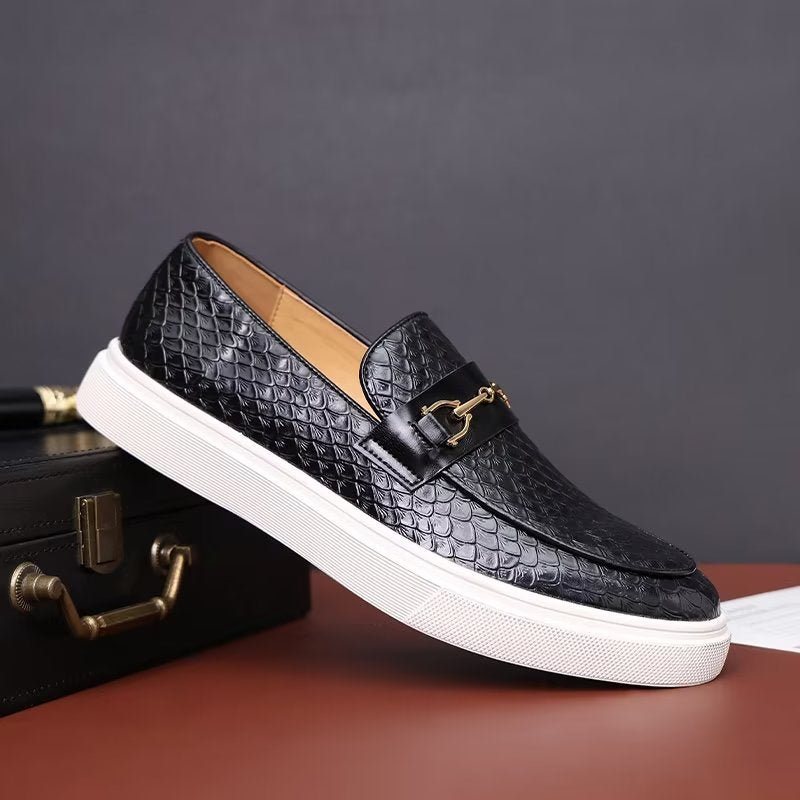 Ανδρικά Παπούτσια Casual Slip-on Πλατφόρμας - Μαύρο