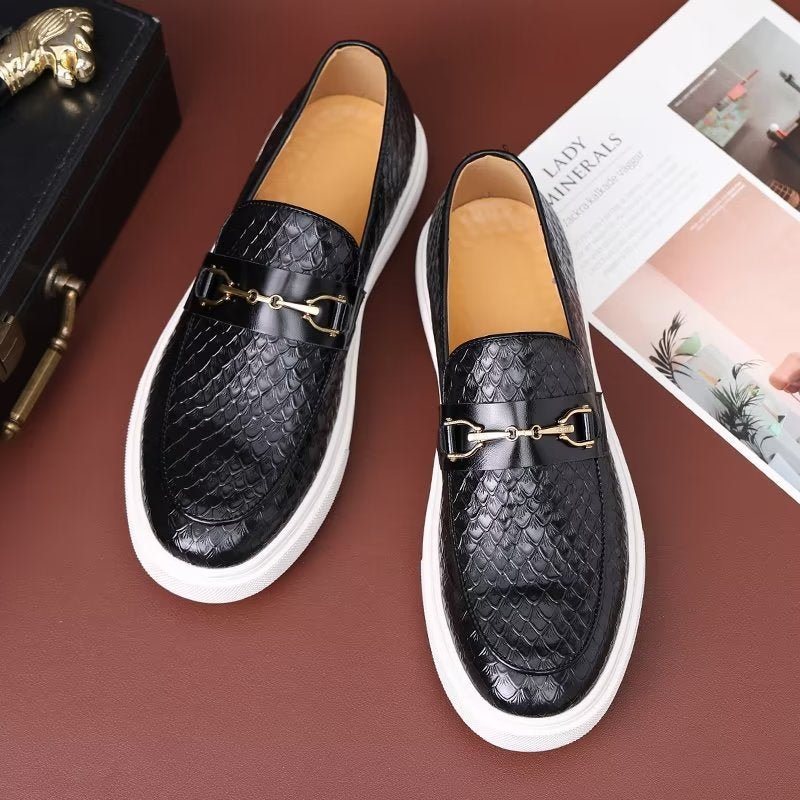 Ανδρικά Παπούτσια Casual Slip-on Πλατφόρμας - Μαύρο