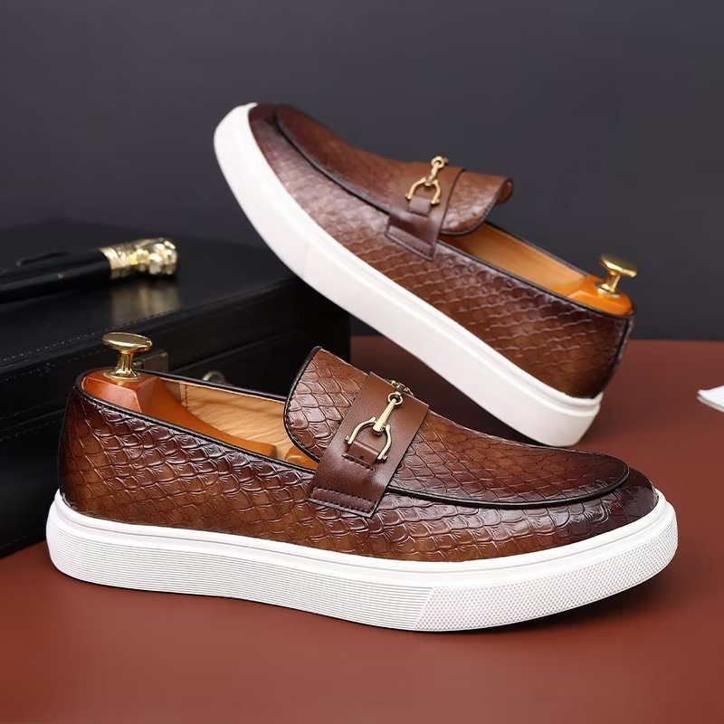 Ανδρικά Παπούτσια Casual Slip-on Πλατφόρμας - Καφέ