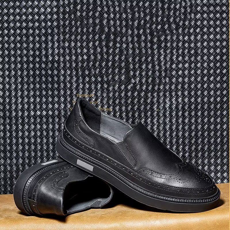 Ανδρικά Παπούτσια Casual Slip-ons - Μαύρο 