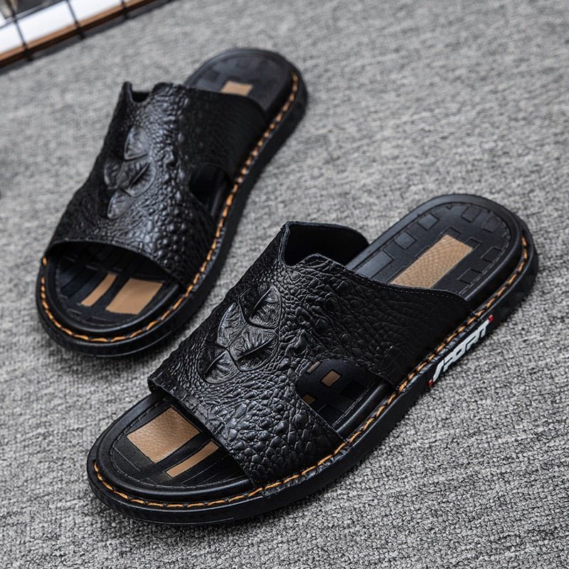 Ανδρικά Παπούτσια Casual Summer Chic Slip-on Slides - Μαύρο