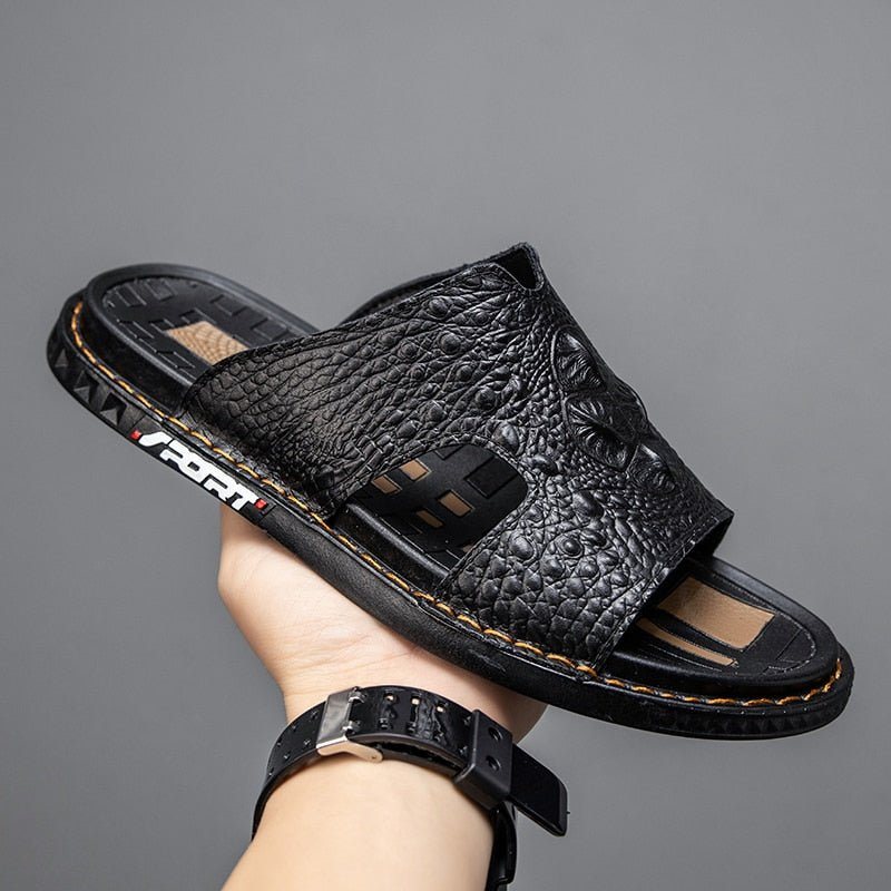 Ανδρικά Παπούτσια Casual Summer Chic Slip-on Slides - Μαύρο