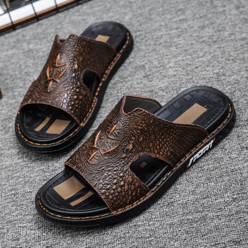 Ανδρικά Παπούτσια Casual Summer Chic Slip-on Slides - Καφέ