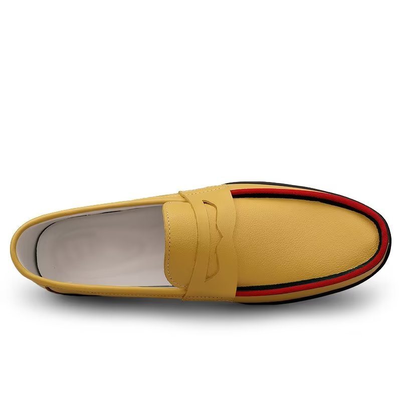 Ανδρικά Παπούτσια Casual Κομψά Pu Slip-on Loafers Με Μεταλλική Μόδα - Κίτρινο