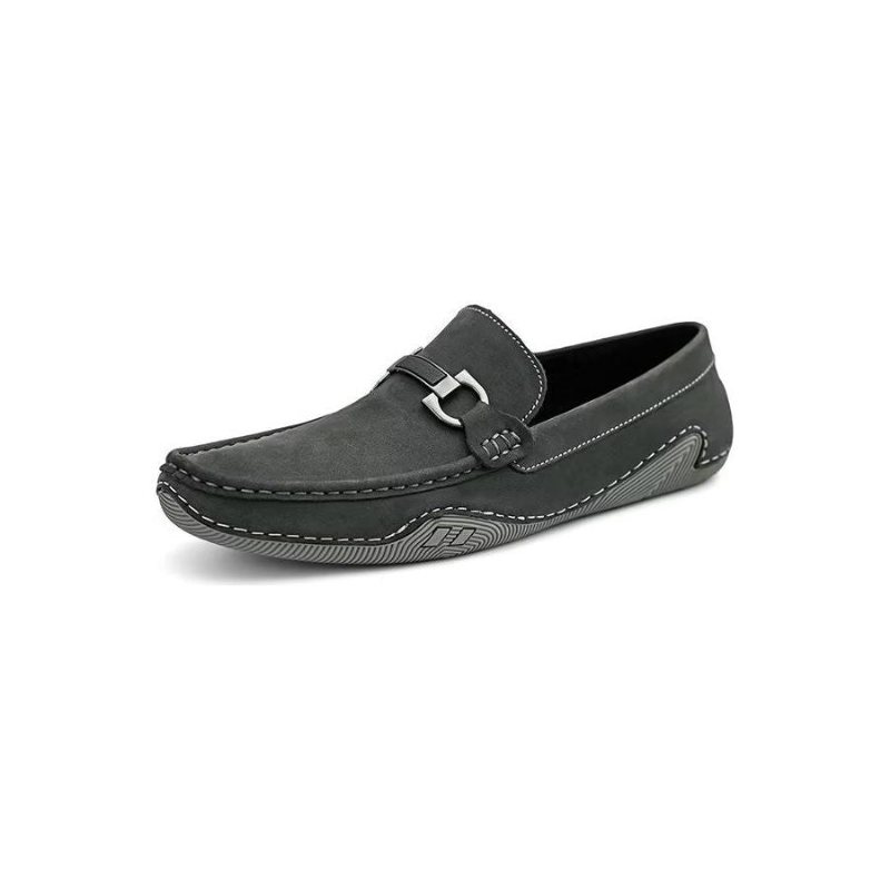 Ανδρικά Παπούτσια Casual Κομψά Slip-on Loafers Με Μεταλλική Μόδα - Γκρι