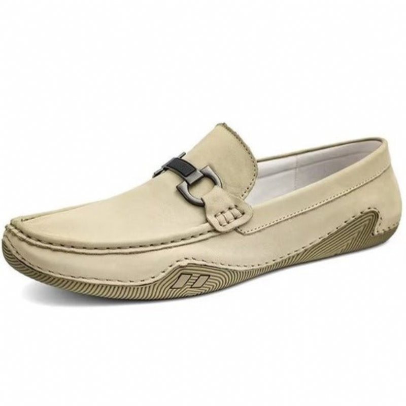 Ανδρικά Παπούτσια Casual Κομψά Slip-on Loafers Με Μεταλλική Μόδα - Μπεζ