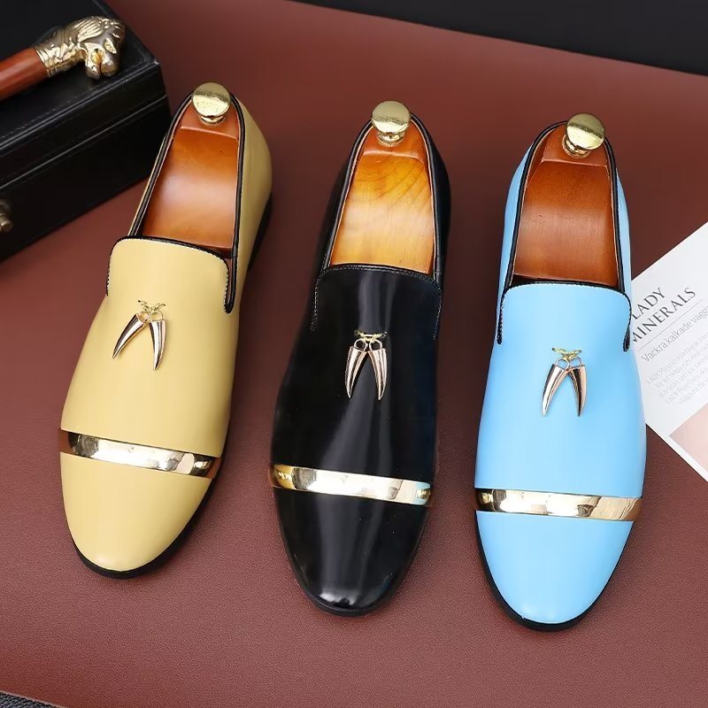 Ανδρικά Παπούτσια Casual Κομψά Μεταλλικά Slip-on - Κίτρινο