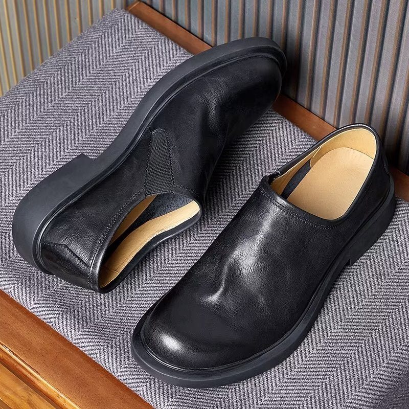 Ανδρικά Παπούτσια Casual Κομψά Στρογγυλά Slip-on - Μαύρο 