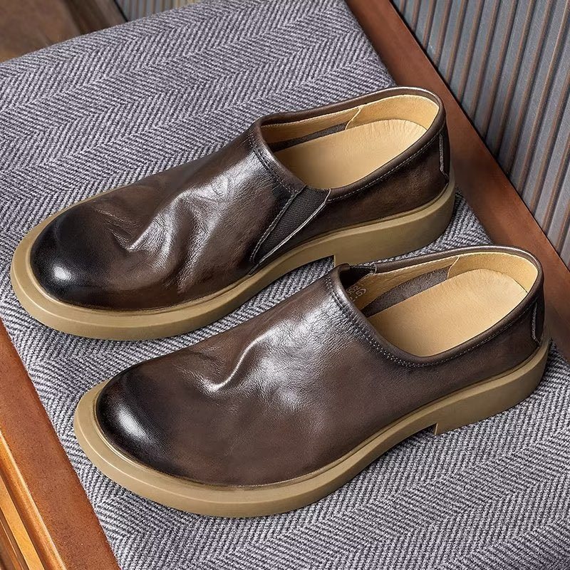 Ανδρικά Παπούτσια Casual Κομψά Στρογγυλά Slip-on - Καφές