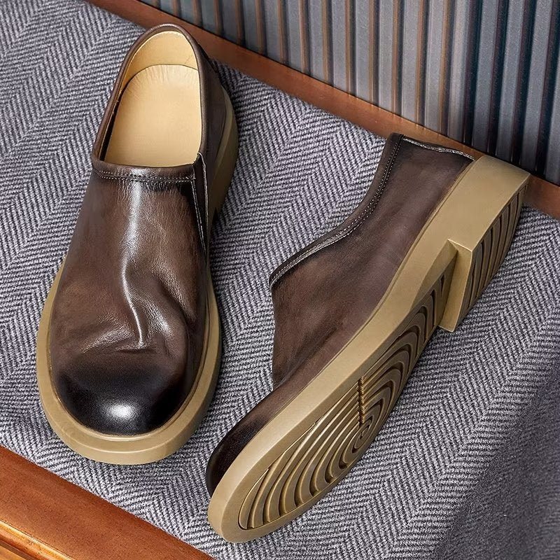 Ανδρικά Παπούτσια Casual Κομψά Στρογγυλά Slip-on - Καφές