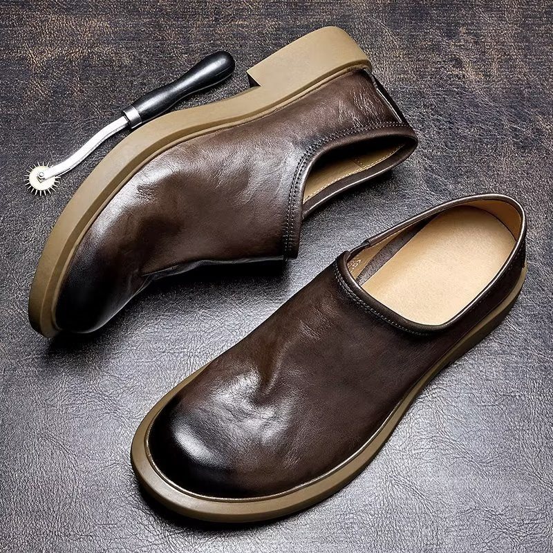 Ανδρικά Παπούτσια Casual Κομψά Στρογγυλά Slip-on - Καφές