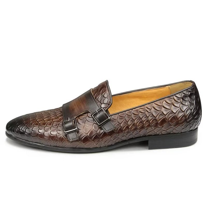 Ανδρικά Παπούτσια Casual Με Μοτίβο Croc Κομψό Slip On Loafers - Καφές