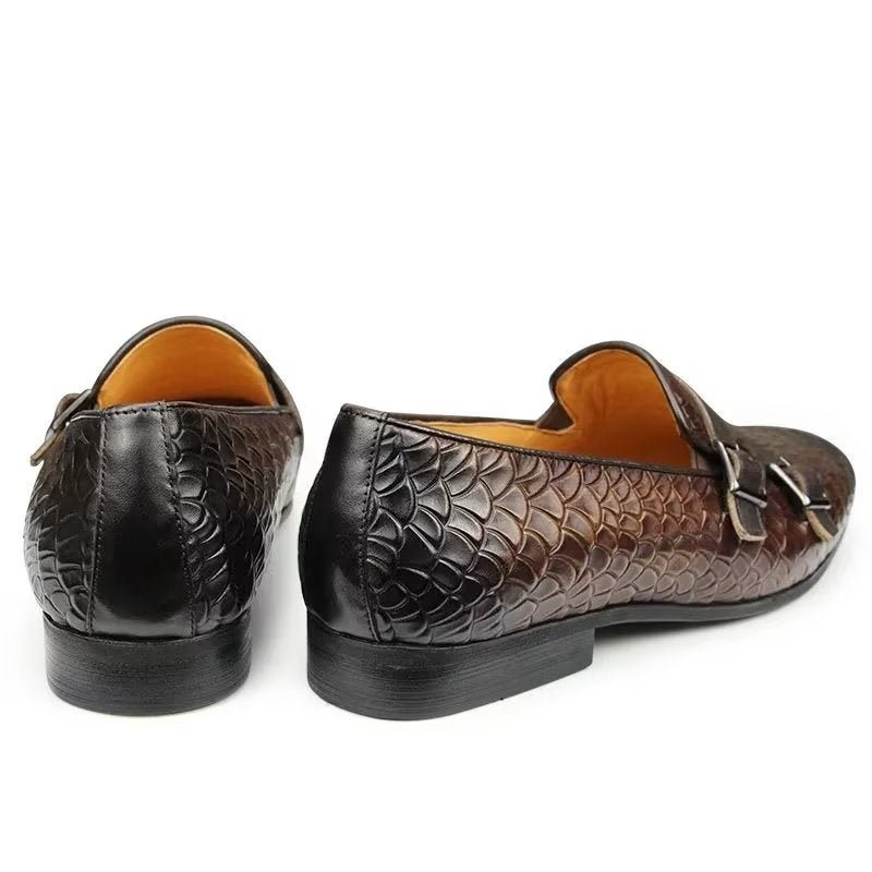 Ανδρικά Παπούτσια Casual Με Μοτίβο Croc Κομψό Slip On Loafers - Καφές