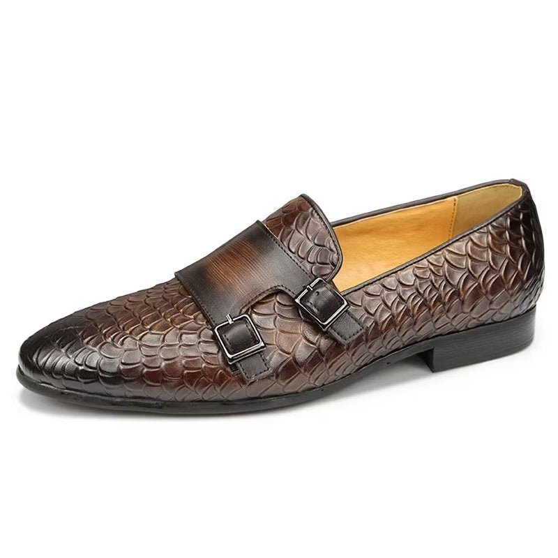 Ανδρικά Παπούτσια Casual Με Μοτίβο Croc Κομψό Slip On Loafers - Καφές