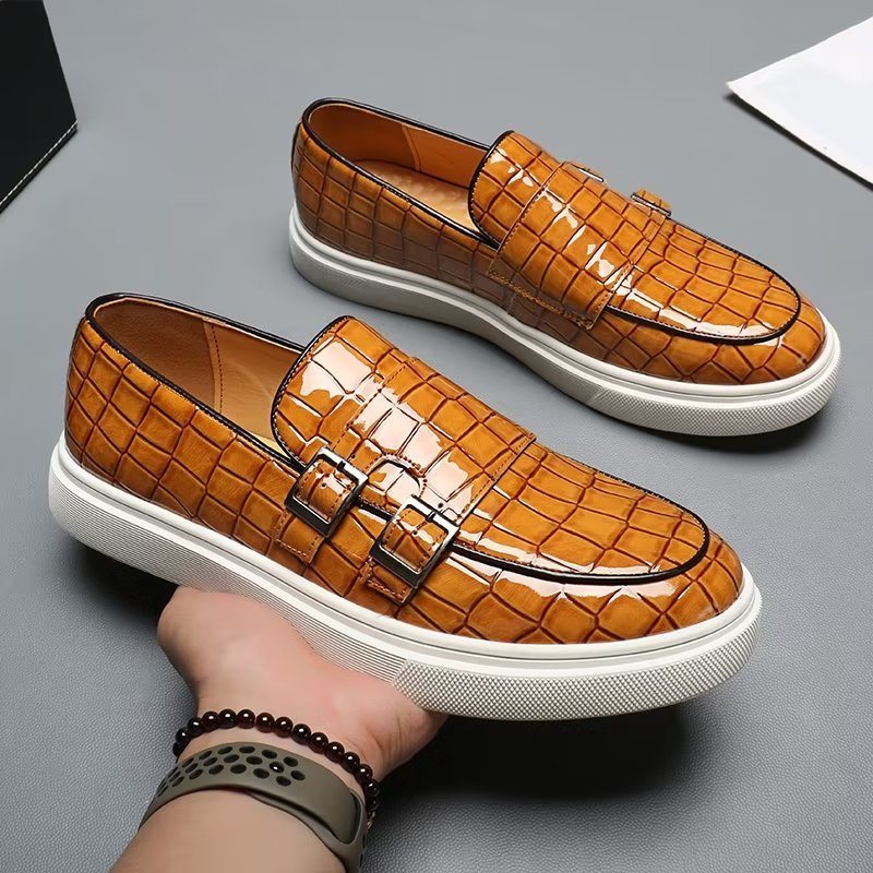 Ανδρικά Παπούτσια Casual Μοντέρνα Με Slip-on Πλατφόρμα - Καφέ