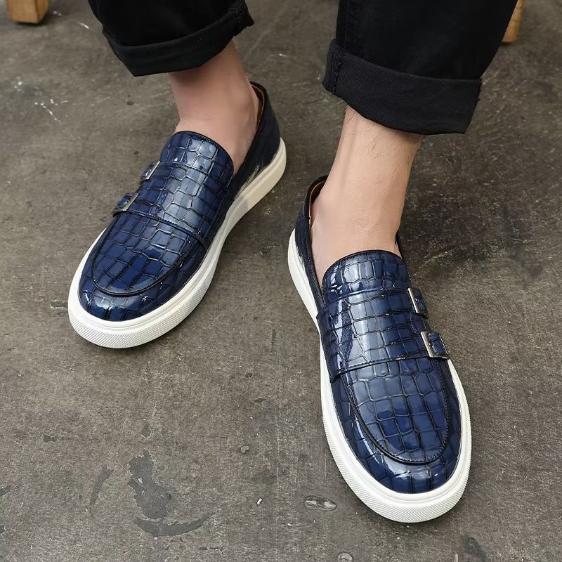 Ανδρικά Παπούτσια Casual Μοντέρνα Με Slip-on Πλατφόρμα - Μπλε