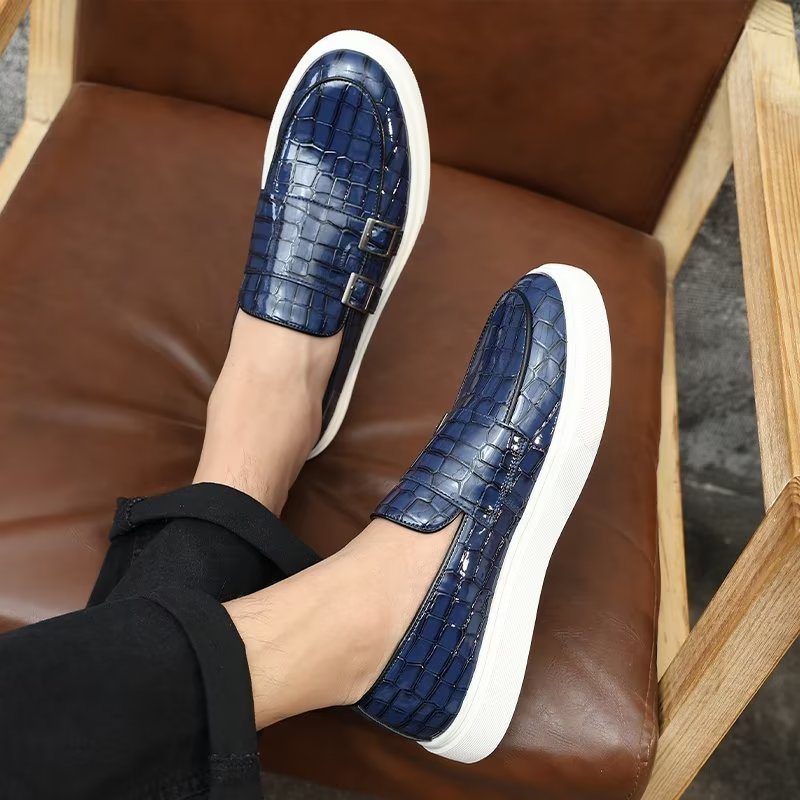 Ανδρικά Παπούτσια Casual Μοντέρνα Με Slip-on Πλατφόρμα - Μπλε