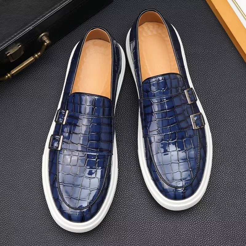 Ανδρικά Παπούτσια Casual Μοντέρνα Με Slip-on Πλατφόρμα - Μπλε