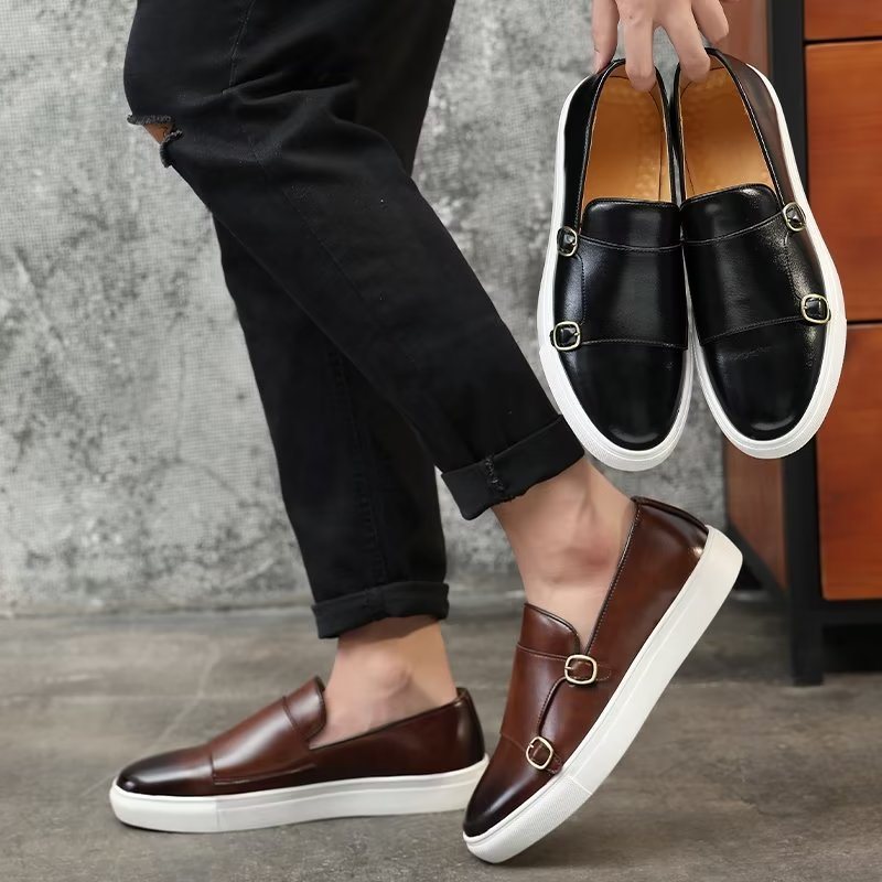 Ανδρικά Παπούτσια Casual Μοντέρνα Με Slip-on Πλατφόρμα - Καφέ