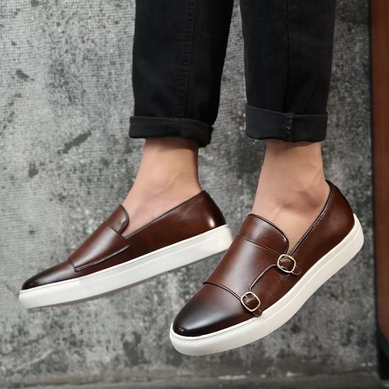 Ανδρικά Παπούτσια Casual Μοντέρνα Με Slip-on Πλατφόρμα - Καφέ