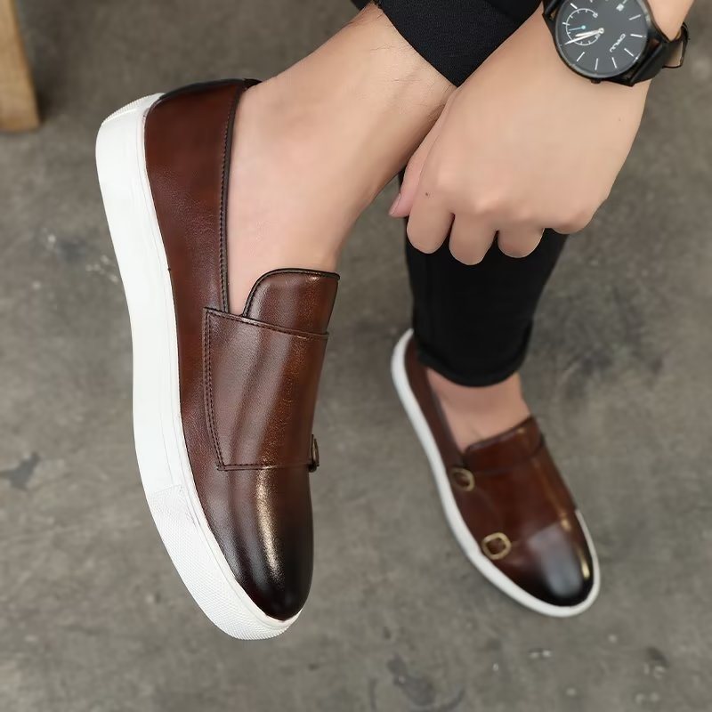 Ανδρικά Παπούτσια Casual Μοντέρνα Με Slip-on Πλατφόρμα - Καφέ