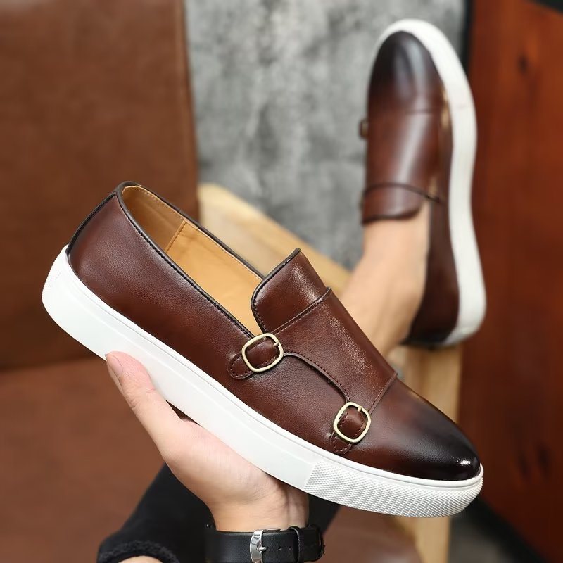 Ανδρικά Παπούτσια Casual Μοντέρνα Με Slip-on Πλατφόρμα - Καφέ