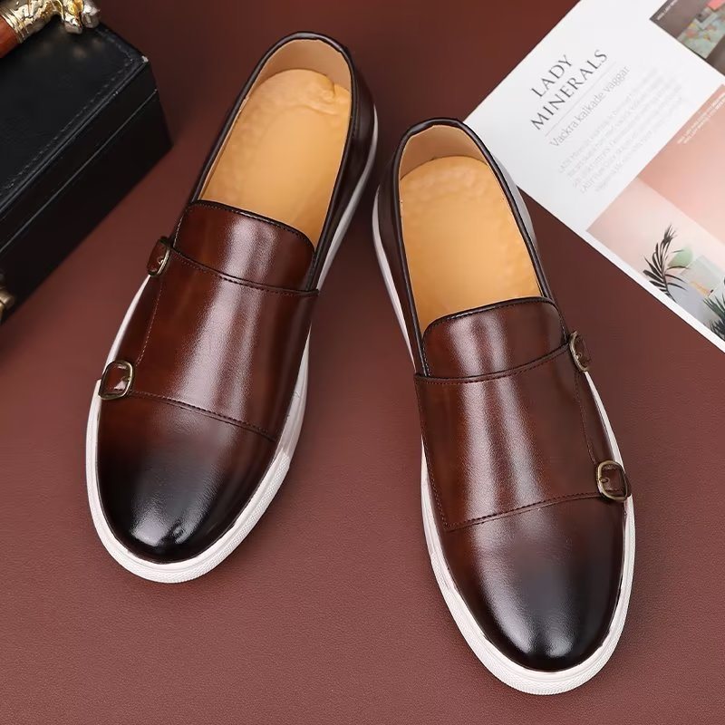 Ανδρικά Παπούτσια Casual Μοντέρνα Με Slip-on Πλατφόρμα - Καφέ