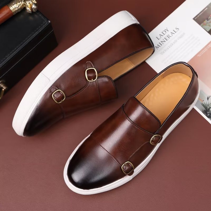 Ανδρικά Παπούτσια Casual Μοντέρνα Με Slip-on Πλατφόρμα - Καφέ