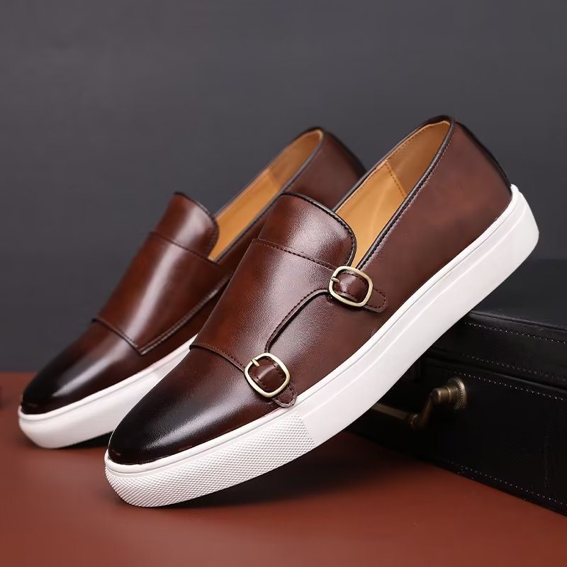 Ανδρικά Παπούτσια Casual Μοντέρνα Με Slip-on Πλατφόρμα - Καφέ