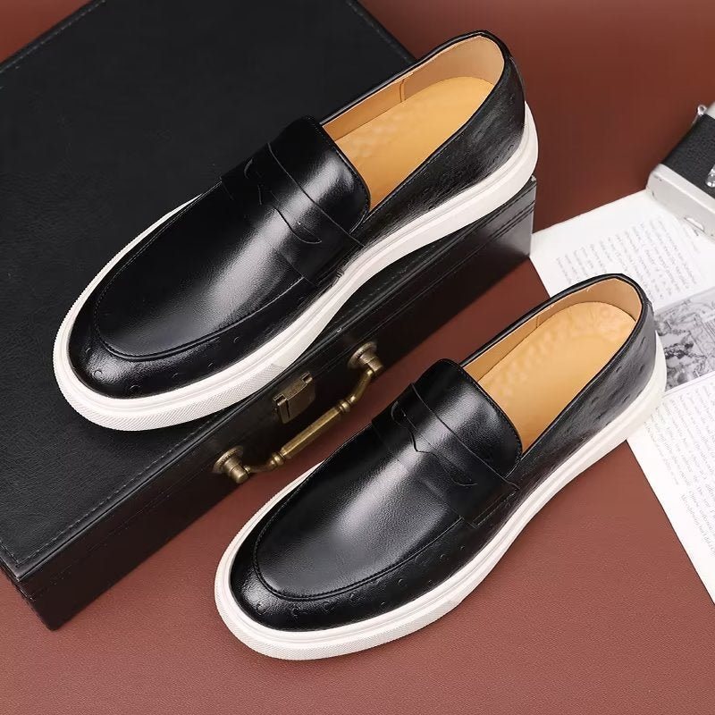 Ανδρικά Παπούτσια Casual Μοντέρνα Με Slip-on Πλατφόρμα - Μαύρο