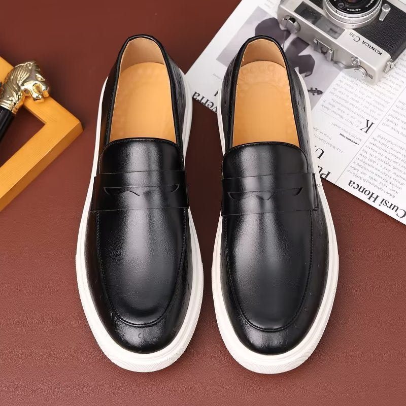 Ανδρικά Παπούτσια Casual Μοντέρνα Με Slip-on Πλατφόρμα - Μαύρο