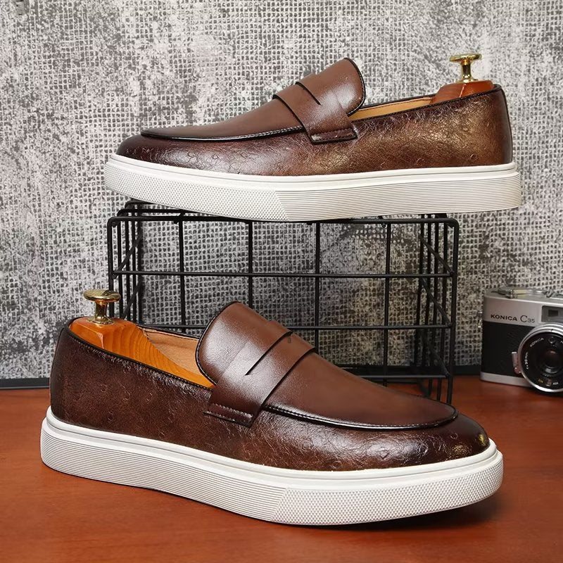 Ανδρικά Παπούτσια Casual Μοντέρνα Με Slip-on Πλατφόρμα - Καφέ